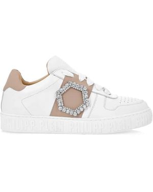 Philipp Plein Hexagonal Embellished Sneakers - White