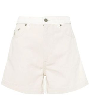 Stella McCartney Neutral High Rise Denim Cotton Shorts - White