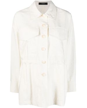 JOSEPH Welbeck Drawstring Shirt Jacket - White