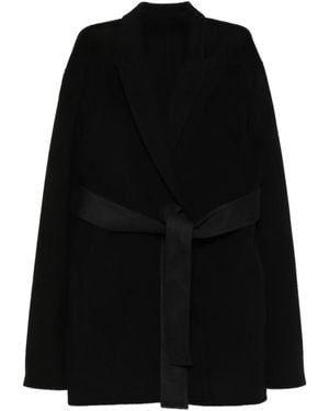 Alberta Ferretti Belted-wrap Long-sleeves Coat - ブラック