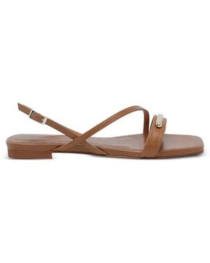 Ángel Alarcón Greta Square-Toe Sandals - Brown