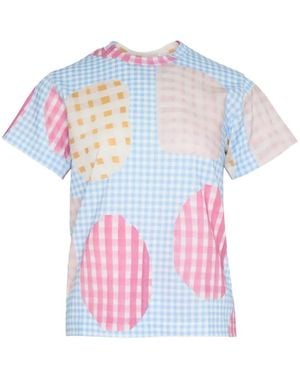 Tao Comme Des Garçons T-Shirt Patchwork À Carreaux Vichy - White