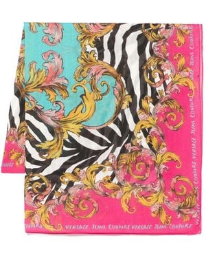 Versace Jeans Couture Animalier Barocco-Print Scarf - Pink