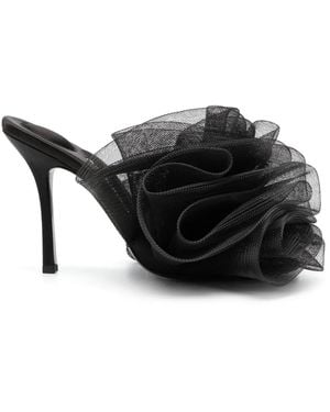 Alexander Wang Ruched Tulle Mules - Black