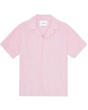 Les Deux Lukas Striped Short-Sleeved Shirt - Pink
