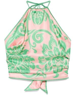 Etro フローラル トップ - グリーン