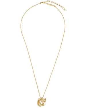 Ferragamo Triple-Gancini Pendant Necklace - White