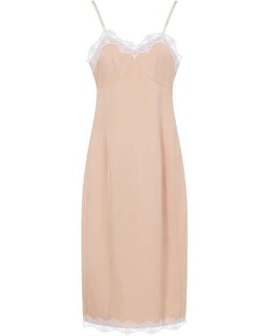 Carven Lace-Trim Dress - White