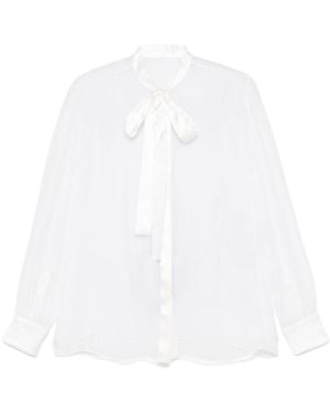 Dolce & Gabbana Chiffon Pussy-Bow Shirt - White