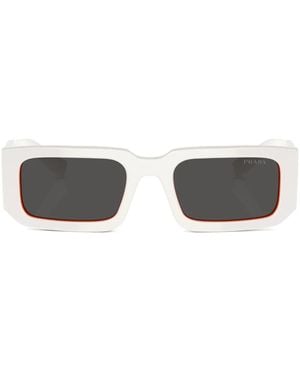 Prada Rectangular-Frame Sunglasses - White