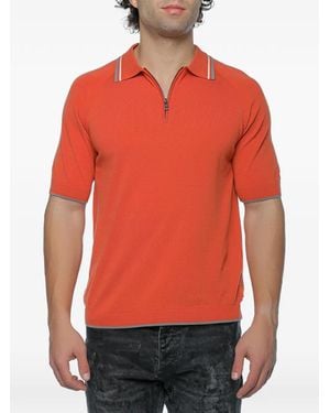 ARMANI EXCHANGE Zip-Fastening Knit Polo Shirt - Red
