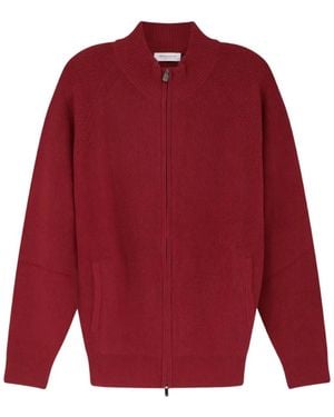 Bramani Cashmere Cardigan En Maille Côtelée À Zip - Red