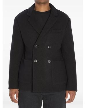 Barena Double-Breasted Peacoat - Black