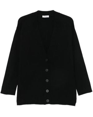 Kangra V-Neck Button-Up Cardigan - Black