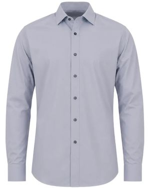 Bagutta Spread-Collar Long-Sleeved Shirt - Blue