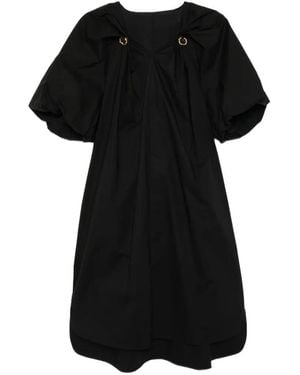 JNBY V-Neck Balloon Dress - Black