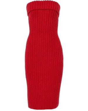 Carolina Herrera リブニット ドレス - レッド