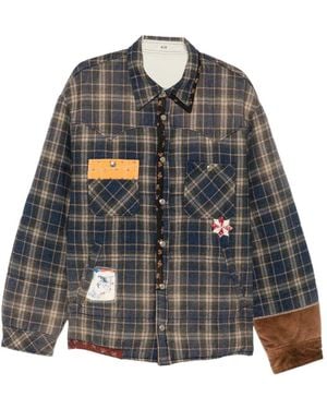 KHOKI Patchwork Check Jacket - Gray