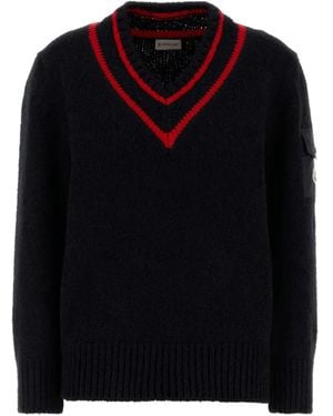 Moncler V-neck patch-pocket jumper - Schwarz