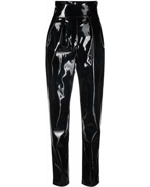 Philipp Plein High-Waisted Long Latex Pants - Black