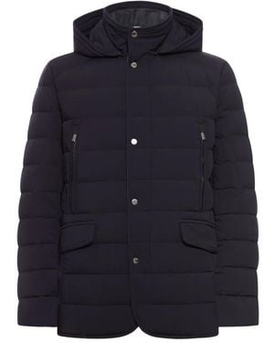 Moorer Gevoerd Donsjack Met Capuchon - Blauw