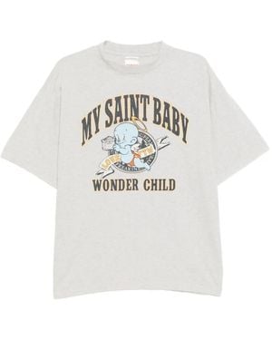 SAINT Mxxxxxx T-Shirt Met Grafische Print - Wit