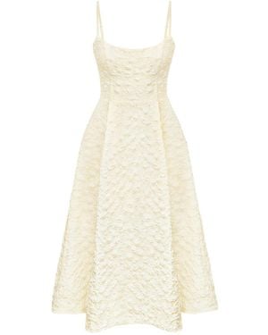 POST MERIDIEM Jacquard Corset Midi Dress - White