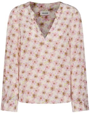 Zadig & Voltaire Floral-Print Long-Sleeve Blouse - Pink