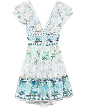 Paperlace Robe Imprimée À Superpositions De Fronces - Blue