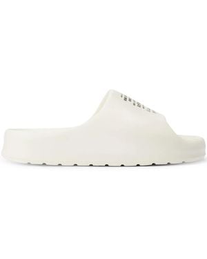 Lacoste Sandali Slides Con Stampa - Bianco