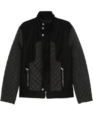 Les Hommes Jacke mit gesteppten Einsätzen - Schwarz