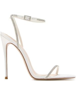 Femme LA Niche Diamonds Embellished Sandals - White
