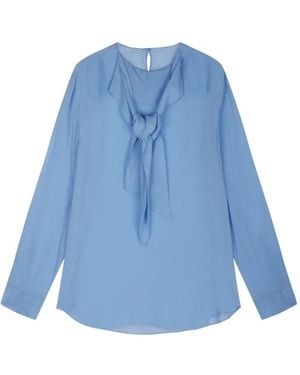 JNBY Tie-Neck Long-Sleeve Blouse - Blue