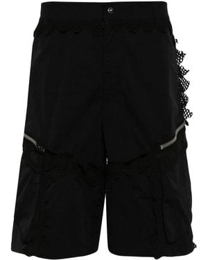 HELIOT EMIL Spherical Cargo-Shorts Mit Mesh-Detail - Schwarz