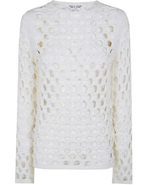 Comme des Garçons Cut-Out Jumper - White