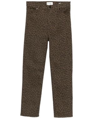 FRAME Leopard-Print Jeans - Gray
