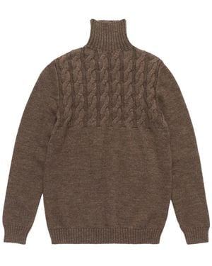 Maison Margiela Cable-Knit Turtleneck Jumper - Brown