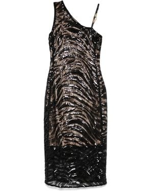 Just Cavalli Paillette-Embellished Midi Dress - Black