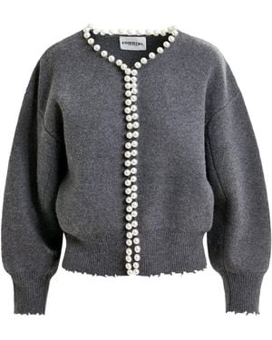 Essentiel Antwerp Pearl-Embellished Cardigan - Grey
