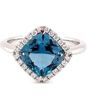 Lisa Nik Topaz And Diamond Ring - Blue