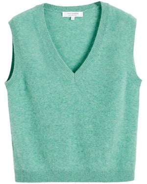 Chinti & Parker V-Neck Cashmere Top - Green