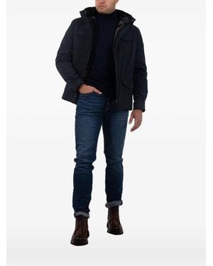 Poche Paris Faux-Fur Trim Jacket - Blue