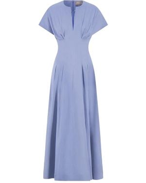 Lela Rose Smocked Dress - Blue