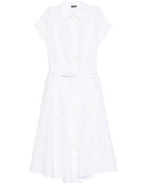 Kiton Belted Shirt Midi Dress - White