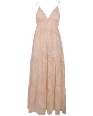ERMANNO FIRENZE Floral-Lace Tiered Maxi Dress - Natural