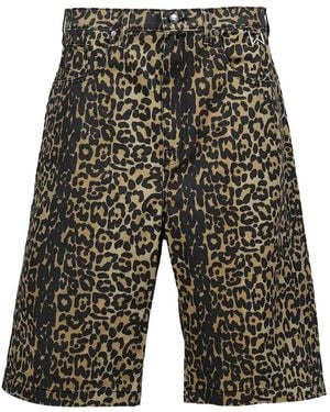 Rhude Bermudas con motivo de leopardo - Gris