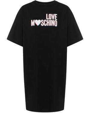 Love Moschino Printed Cotton Jersey Dress - Black