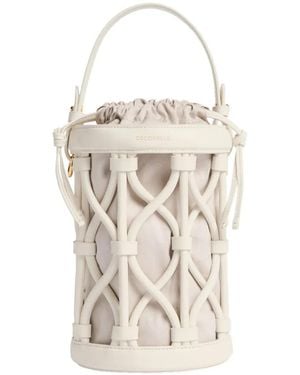 Coccinelle Small Koi Woven-Design Bucket Bag - White