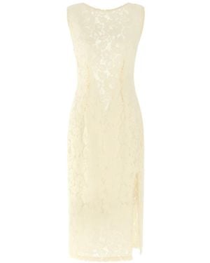 Pinko Lace Split Midi Dress - White