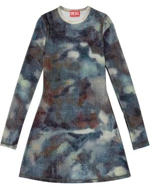 DIESEL Skinny Fit Crew Neck Dress - Blue